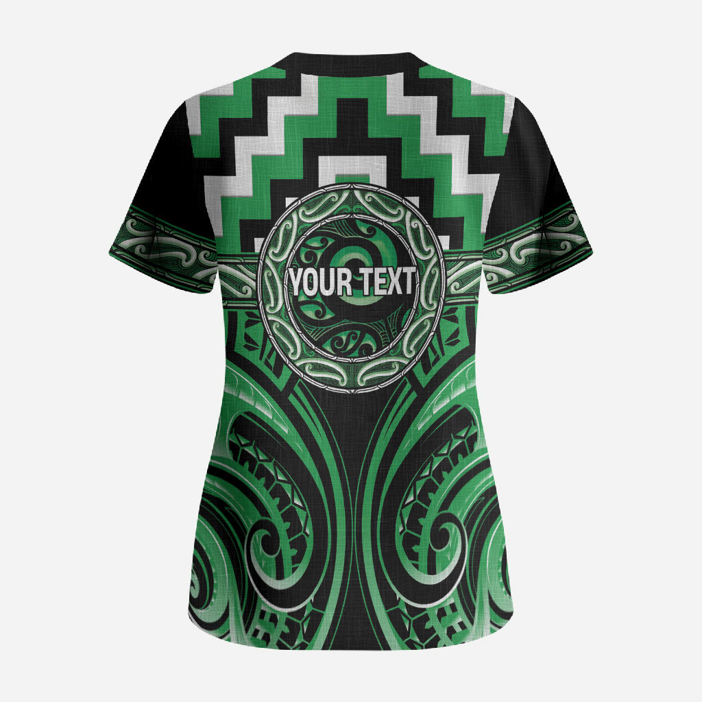 Aotearoa Ngai Tahu Personalised Scrub Top Maori Iwi Poutama Puhoro Tattoo