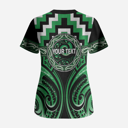Aotearoa Ngai Tahu Personalised Scrub Top Maori Iwi Poutama Puhoro Tattoo
