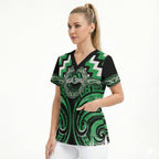 Aotearoa Ngai Tahu Personalised Scrub Top Maori Iwi Poutama Puhoro Tattoo