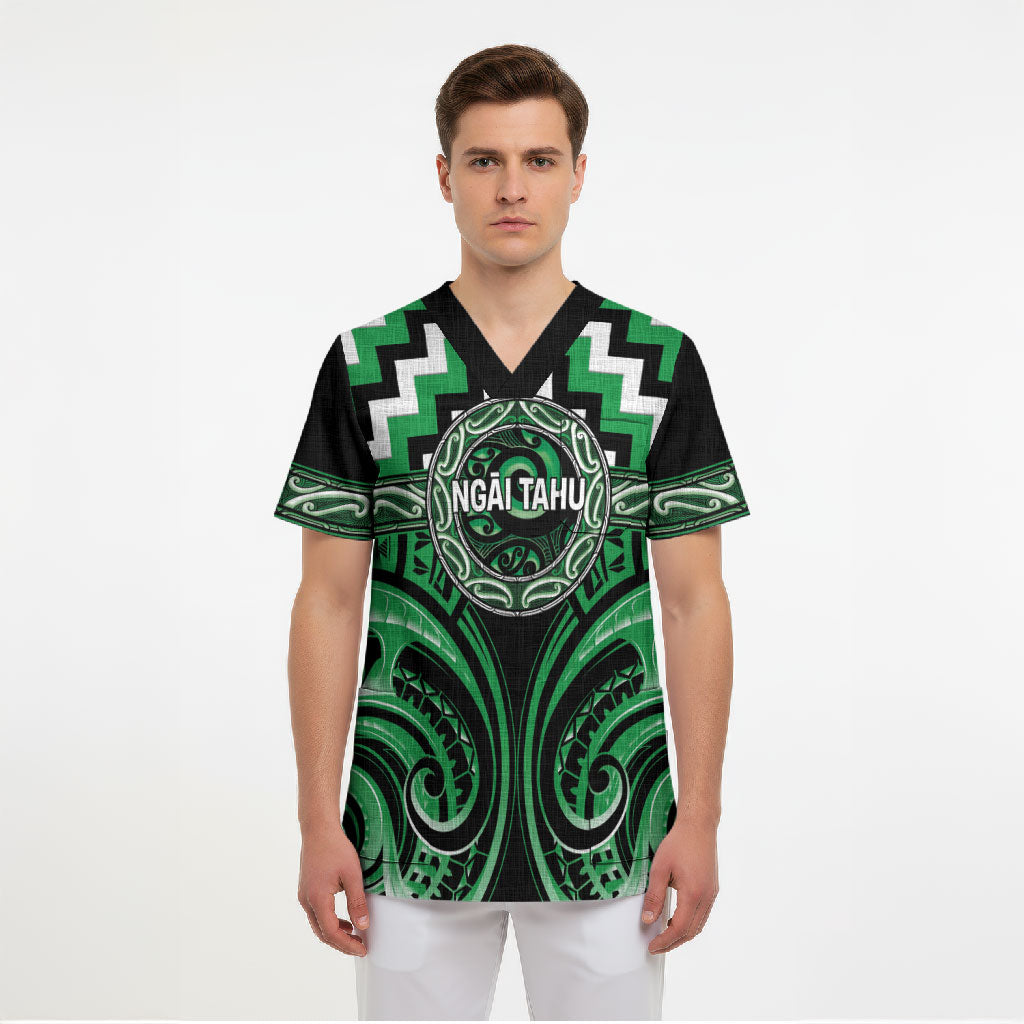 Aotearoa Ngai Tahu Personalised Scrub Top Maori Iwi Poutama Puhoro Tattoo