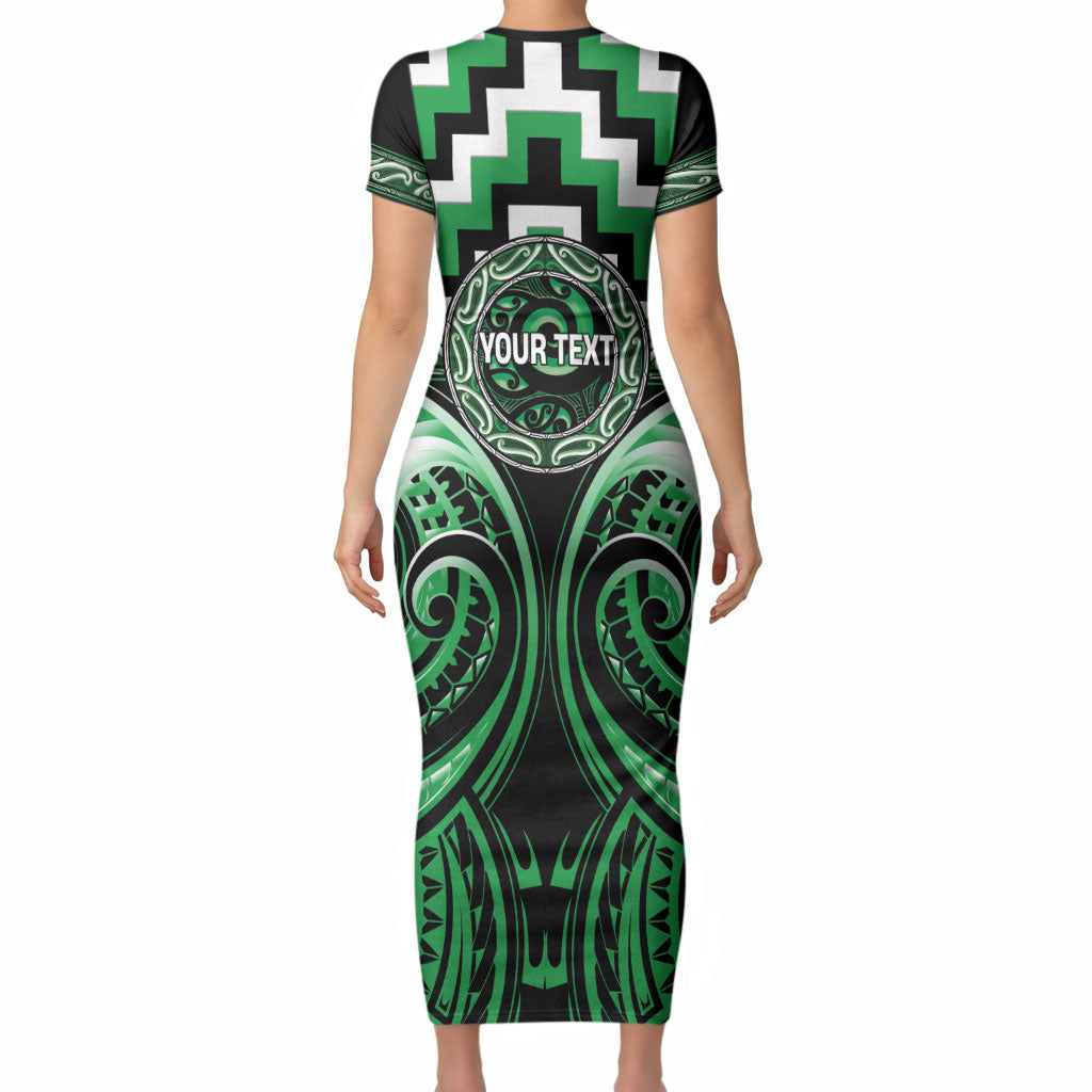 Aotearoa Ngai Tahu Personalised Short Sleeve Bodycon Dress Maori Iwi Poutama Puhoro Tattoo