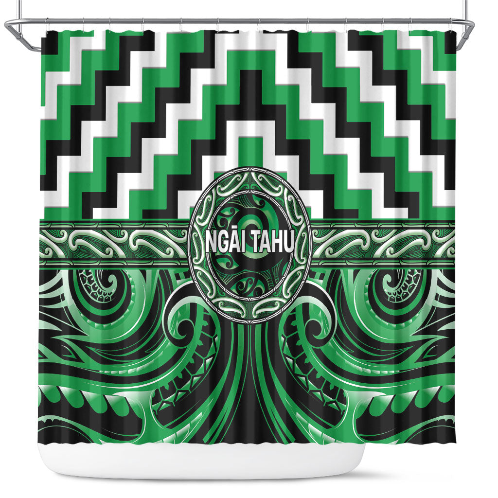 Aotearoa Ngai Tahu Shower Curtain Maori Iwi Poutama Puhoro Tattoo