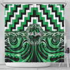 Aotearoa Ngai Tahu Shower Curtain Maori Iwi Poutama Puhoro Tattoo