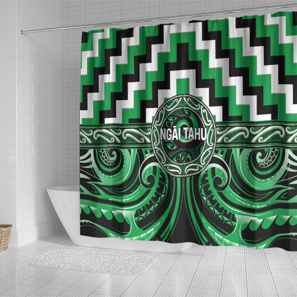 Aotearoa Ngai Tahu Shower Curtain Maori Iwi Poutama Puhoro Tattoo