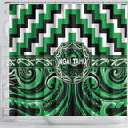 Aotearoa Ngai Tahu Shower Curtain Maori Iwi Poutama Puhoro Tattoo