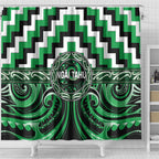 Aotearoa Ngai Tahu Shower Curtain Maori Iwi Poutama Puhoro Tattoo