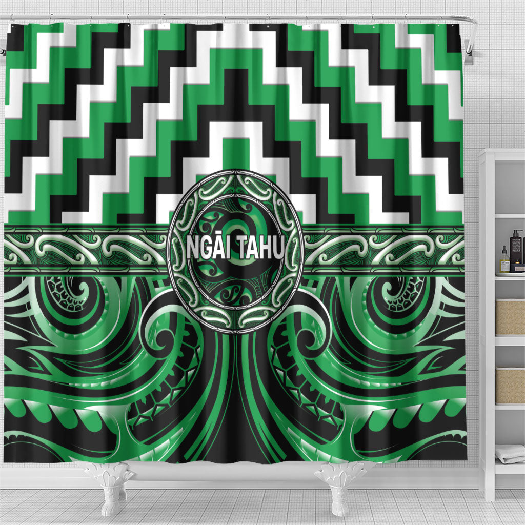 Aotearoa Ngai Tahu Shower Curtain Maori Iwi Poutama Puhoro Tattoo