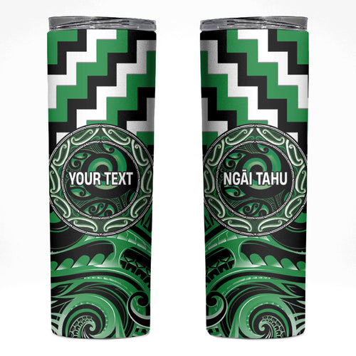 Aotearoa Ngai Tahu Personalised Skinny Tumbler Maori Iwi Poutama Puhoro Tattoo