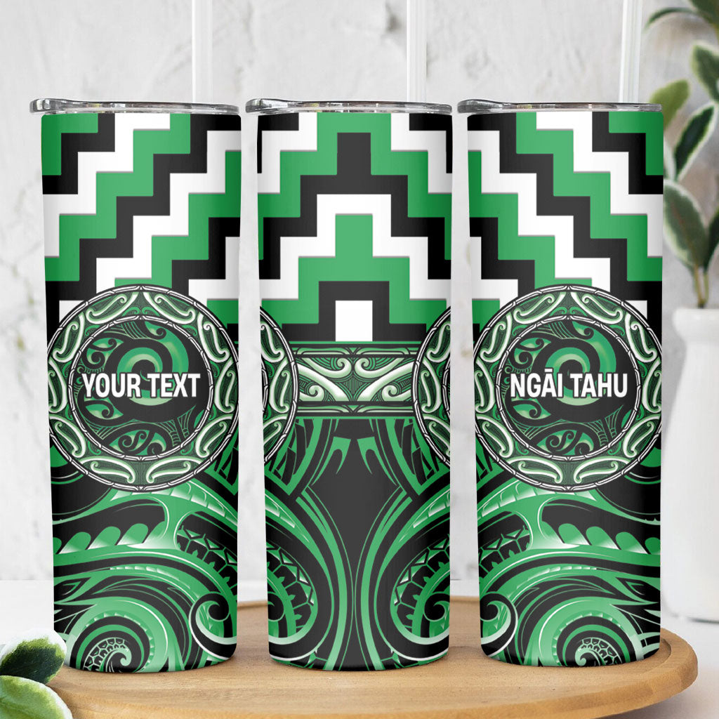Aotearoa Ngai Tahu Personalised Skinny Tumbler Maori Iwi Poutama Puhoro Tattoo
