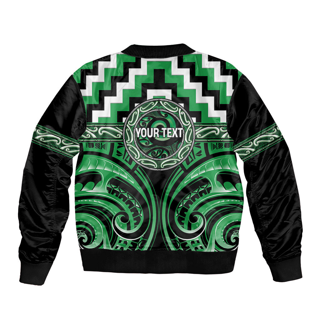 Aotearoa Ngai Tahu Personalised Sleeve Zip Bomber Jacket Maori Iwi Poutama Puhoro Tattoo