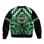 Aotearoa Ngai Tahu Personalised Sleeve Zip Bomber Jacket Maori Iwi Poutama Puhoro Tattoo