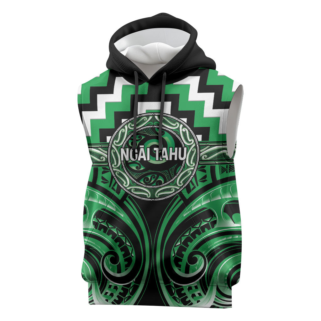 Aotearoa Ngai Tahu Personalised Sleeveless Hoodie Maori Iwi Poutama Puhoro Tattoo