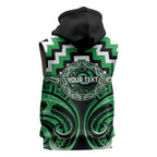 Aotearoa Ngai Tahu Personalised Sleeveless Hoodie Maori Iwi Poutama Puhoro Tattoo