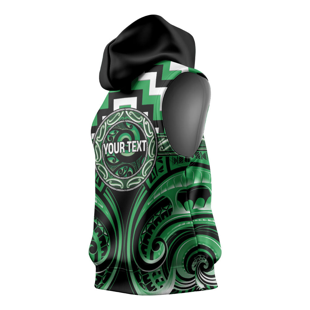 Aotearoa Ngai Tahu Personalised Sleeveless Hoodie Maori Iwi Poutama Puhoro Tattoo
