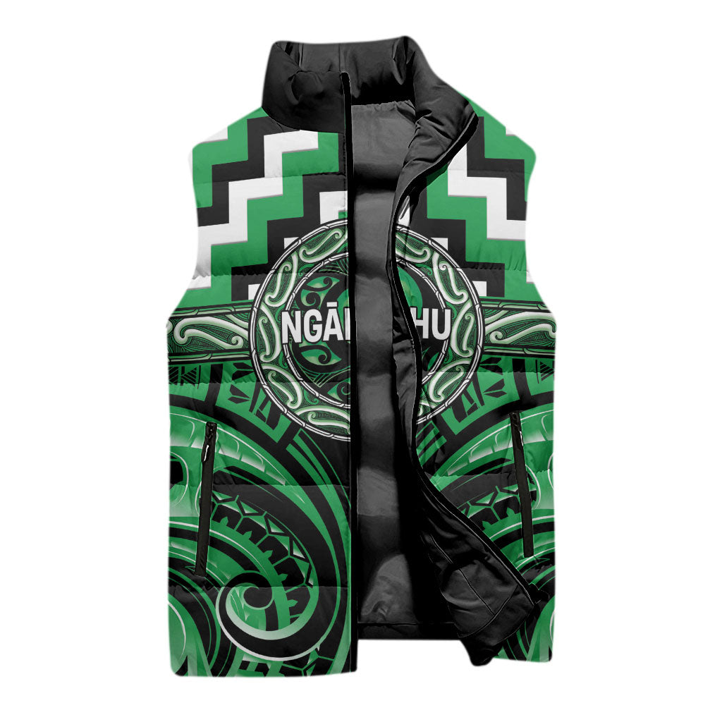 Aotearoa Ngai Tahu Personalised Sleeveless Puffer Jacket Maori Iwi Poutama Puhoro Tattoo