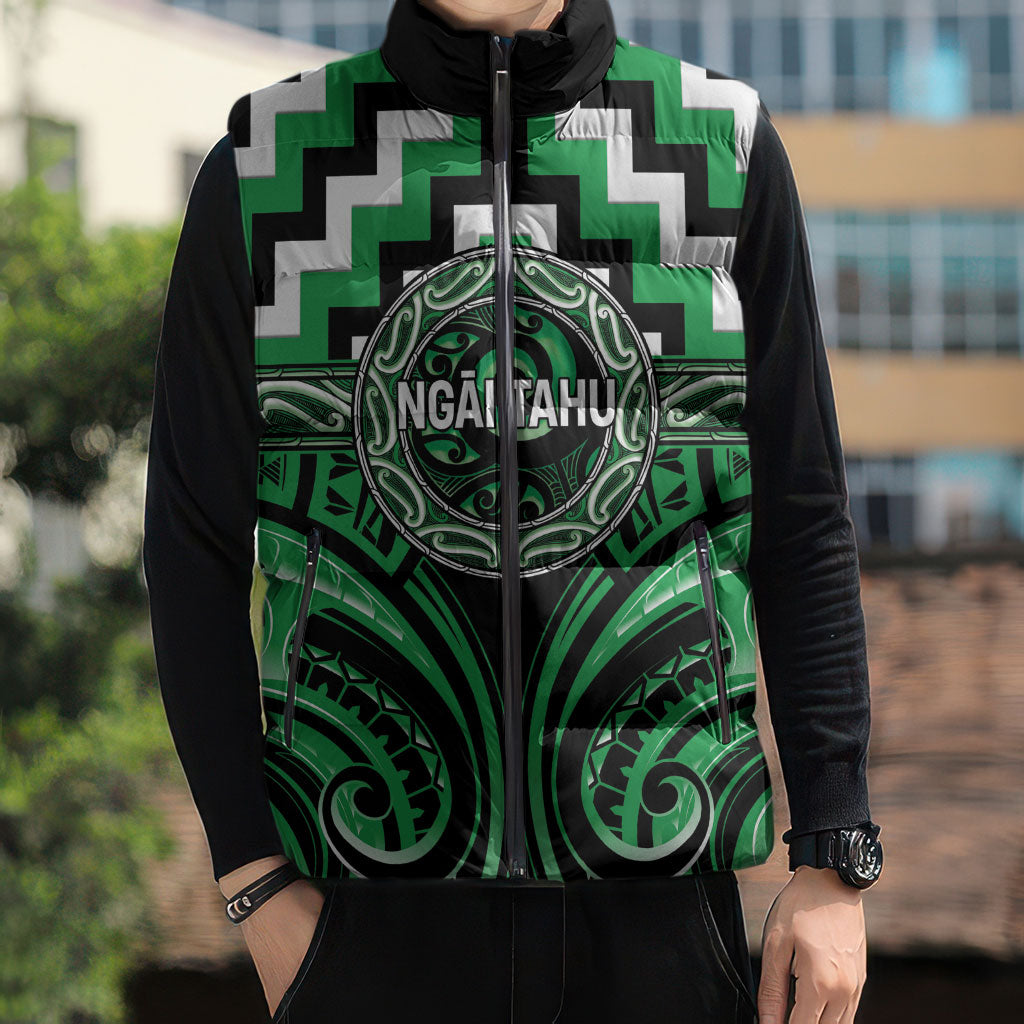 Aotearoa Ngai Tahu Personalised Sleeveless Puffer Jacket Maori Iwi Poutama Puhoro Tattoo