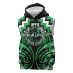 Aotearoa Ngai Tahu Personalised Sleeveless Zip Hoodie Maori Iwi Poutama Puhoro Tattoo