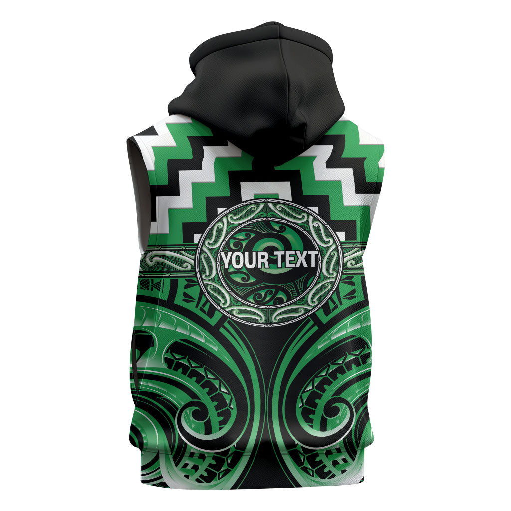 Aotearoa Ngai Tahu Personalised Sleeveless Zip Hoodie Maori Iwi Poutama Puhoro Tattoo