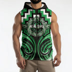 Aotearoa Ngai Tahu Personalised Sleeveless Zip Hoodie Maori Iwi Poutama Puhoro Tattoo