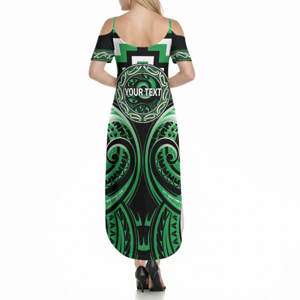 Aotearoa Ngai Tahu Personalised Summer Maxi Dress Maori Iwi Poutama Puhoro Tattoo