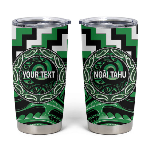 Aotearoa Ngai Tahu Personalised Tumbler Cup Maori Iwi Poutama Puhoro Tattoo