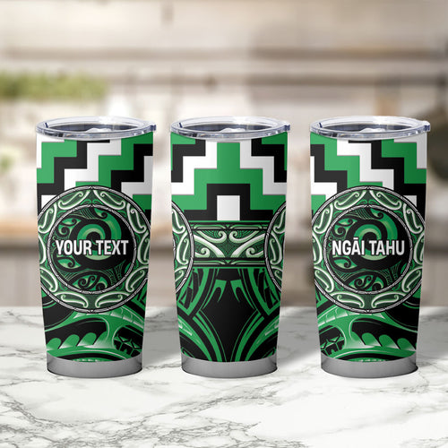 Aotearoa Ngai Tahu Personalised Tumbler Cup Maori Iwi Poutama Puhoro Tattoo