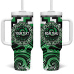 Aotearoa Ngai Tahu Personalised Tumbler With Handle Maori Iwi Poutama Puhoro Tattoo