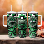 Aotearoa Ngai Tahu Personalised Tumbler With Handle Maori Iwi Poutama Puhoro Tattoo