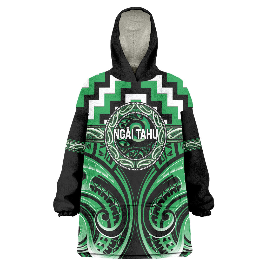Aotearoa Ngai Tahu Personalised Wearable Blanket Hoodie Maori Iwi Poutama Puhoro Tattoo