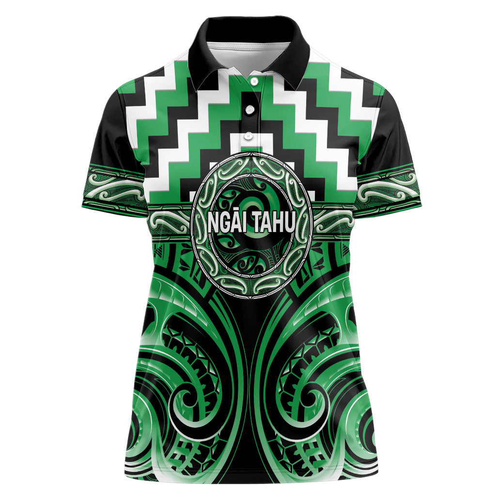 Aotearoa Ngai Tahu Personalised Women Polo Shirt Maori Iwi Poutama Puhoro Tattoo