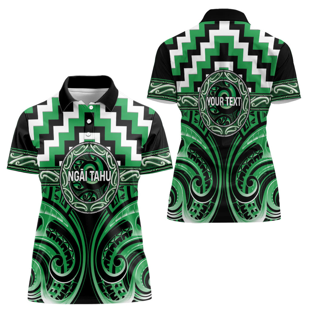 Aotearoa Ngai Tahu Personalised Women Polo Shirt Maori Iwi Poutama Puhoro Tattoo