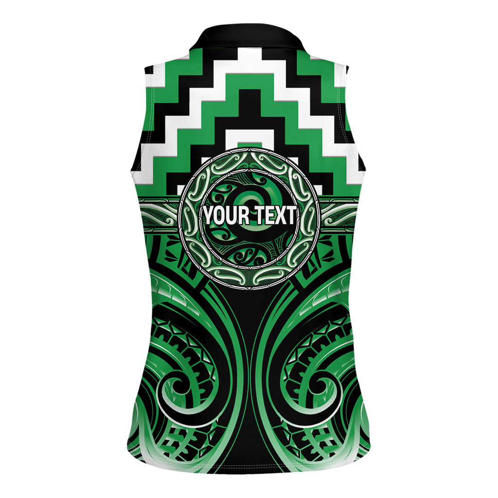 Aotearoa Ngai Tahu Personalised Women Sleeveless Polo Shirt Maori Iwi Poutama Puhoro Tattoo