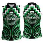 Aotearoa Ngai Tahu Personalised Women Sleeveless Polo Shirt Maori Iwi Poutama Puhoro Tattoo
