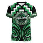 Aotearoa Ngai Tahu Personalised Women V-Neck T-Shirt Maori Iwi Poutama Puhoro Tattoo