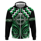 Aotearoa Ngai Tahu Personalised Zip Hoodie Maori Iwi Poutama Puhoro Tattoo