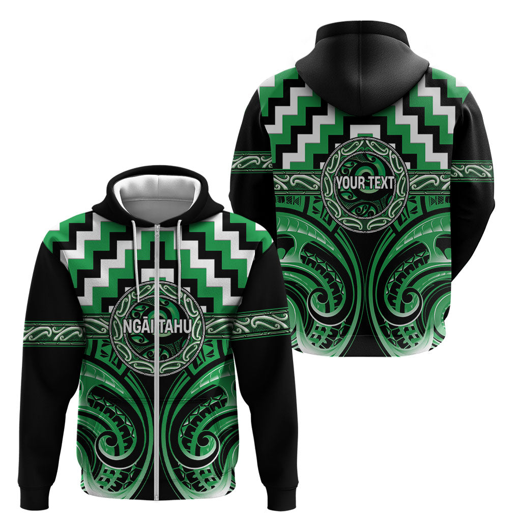 Aotearoa Ngai Tahu Personalised Zip Hoodie Maori Iwi Poutama Puhoro Tattoo