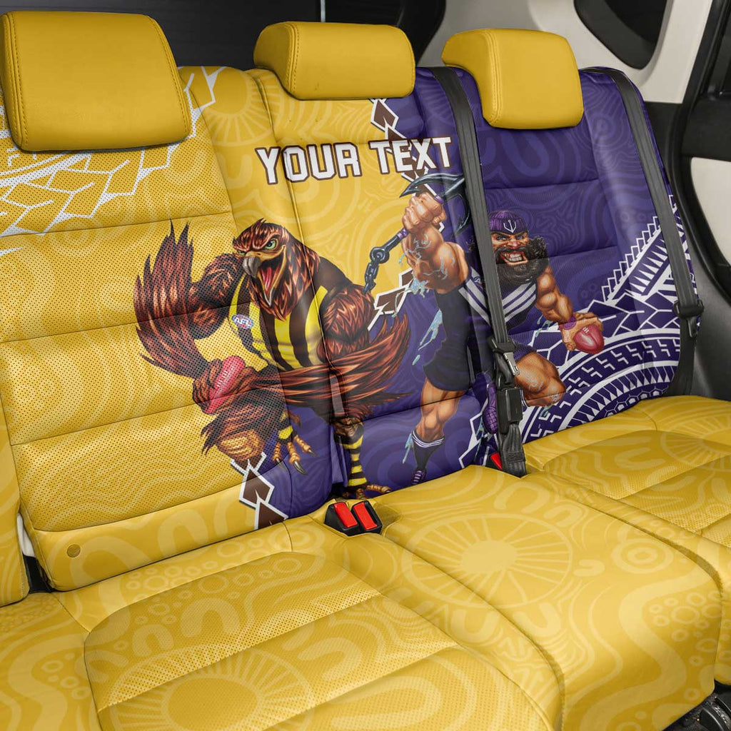 Custom Dockers And Hawks Football Back Car Seat Cover Aboriginal Mix Polynesian Pattern