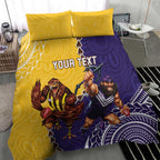 Custom Dockers And Hawks Football Bedding Set Aboriginal Mix Polynesian Pattern