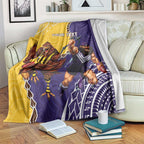 Custom Dockers And Hawks Football Blanket Aboriginal Mix Polynesian Pattern