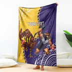 Custom Dockers And Hawks Football Blanket Aboriginal Mix Polynesian Pattern