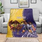 Custom Dockers And Hawks Football Blanket Aboriginal Mix Polynesian Pattern