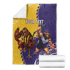 Custom Dockers And Hawks Football Blanket Aboriginal Mix Polynesian Pattern