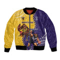 Custom Dockers And Hawks Football Bomber Jacket Aboriginal Mix Polynesian Pattern