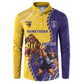 Custom Dockers And Hawks Football Button Sweatshirt Aboriginal Mix Polynesian Pattern