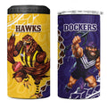 Dockers And Hawks Football 4 in 1 Can Cooler Tumbler Aboriginal Mix Polynesian Pattern