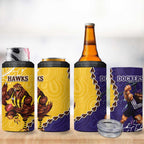 Dockers And Hawks Football 4 in 1 Can Cooler Tumbler Aboriginal Mix Polynesian Pattern