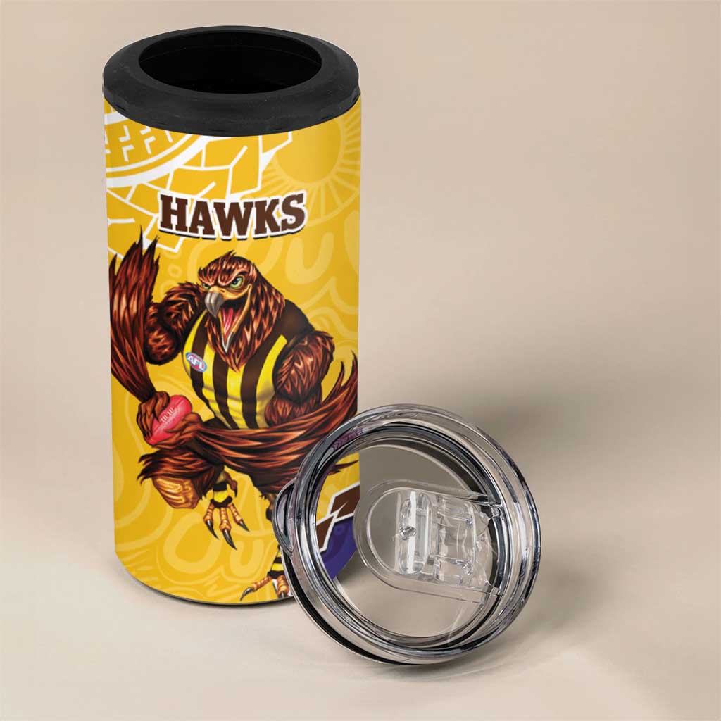 Dockers And Hawks Football 4 in 1 Can Cooler Tumbler Aboriginal Mix Polynesian Pattern