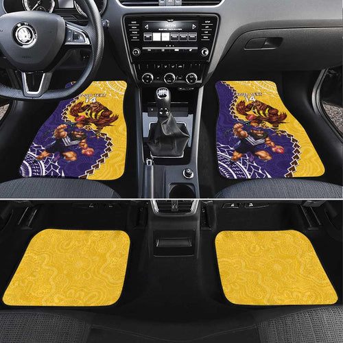 Custom Dockers And Hawks Football Car Mats Aboriginal Mix Polynesian Pattern