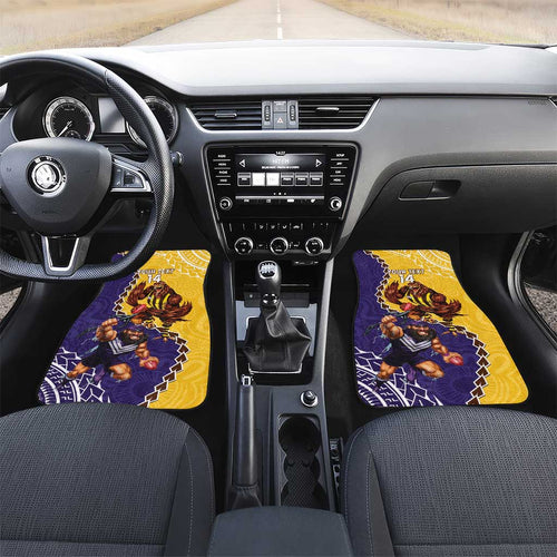 Custom Dockers And Hawks Football Car Mats Aboriginal Mix Polynesian Pattern