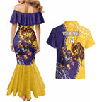Custom Dockers And Hawks Football Couples Matching Mermaid Dress and Hawaiian Shirt Aboriginal Mix Polynesian Pattern